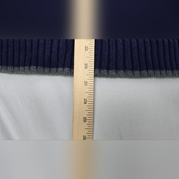 VINTAGE Tommy Hilfiger Sweater Men Extra Large Pullover Blue Knit Grandpa Preppy - Picture 7 of 10